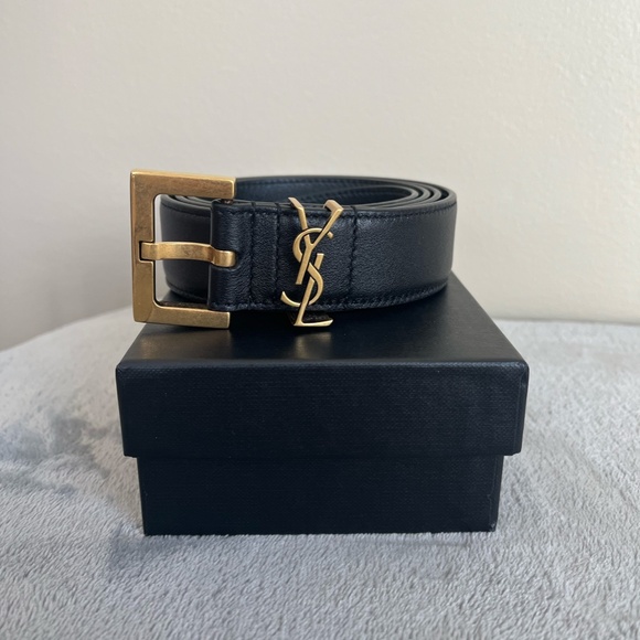 YSL Cassandre Belt in Grained Calfskin YSL 85/ CA 34 - Picture 4 of 5